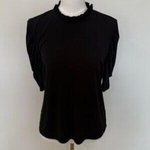 Black Ruffle Sleeve Blouse
